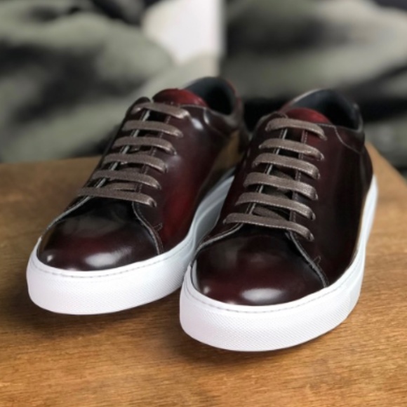mens patent leather sneakers
